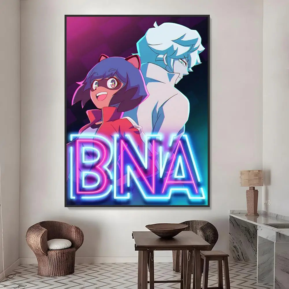 BNA Anime Poster Waterproof PVC Stickers | Wall & Home Décor Anime Wall Stickers Axl White08 60X90cmNoframe