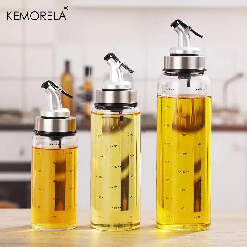 Borosilicate Glass Oil Dispenser Bottle with Scale | 3 Sizes Glass Oil Dispenser Axl