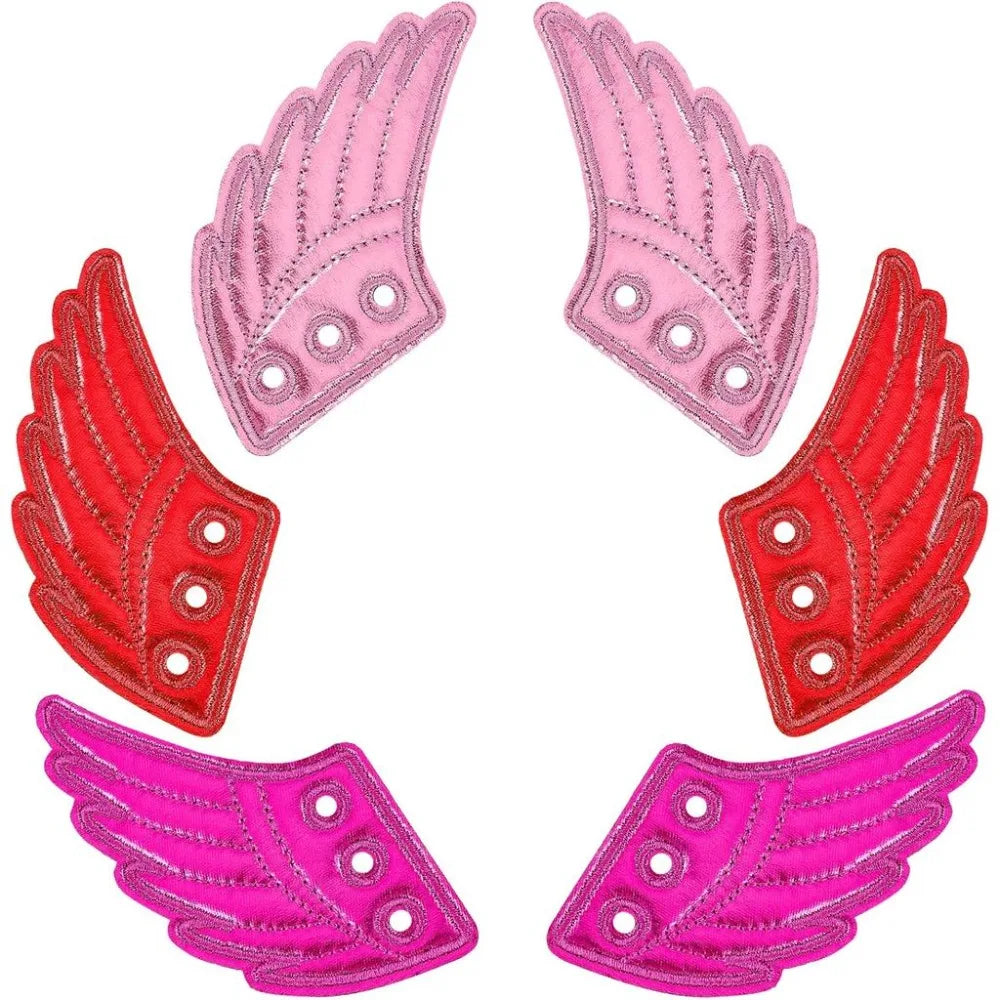 Angel Wings Shoe Clips – 3 Pairs Sparkle Lace Decorations Shoe Clip Accessory Axl AECH04-19051