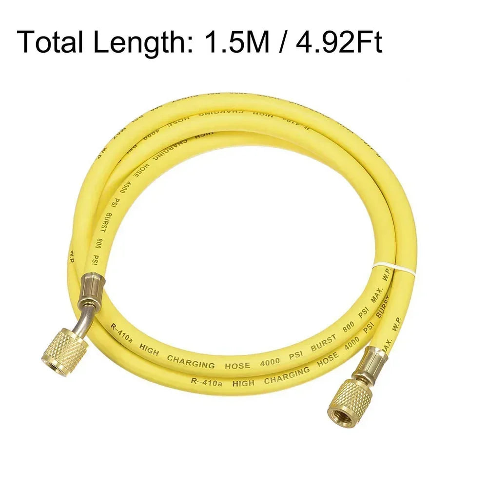 1/4 SAE AC Charging Hose 800 PSI – Yellow Brass, 1.5M Flexible AC Charging Hose Axl
