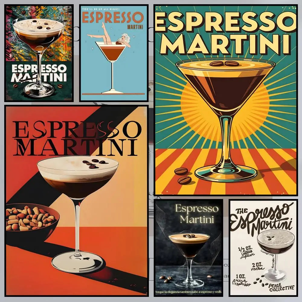 Espresso Martini Wall Poster – Self-Adhesive HD Art Print Wall Art Poster Axl