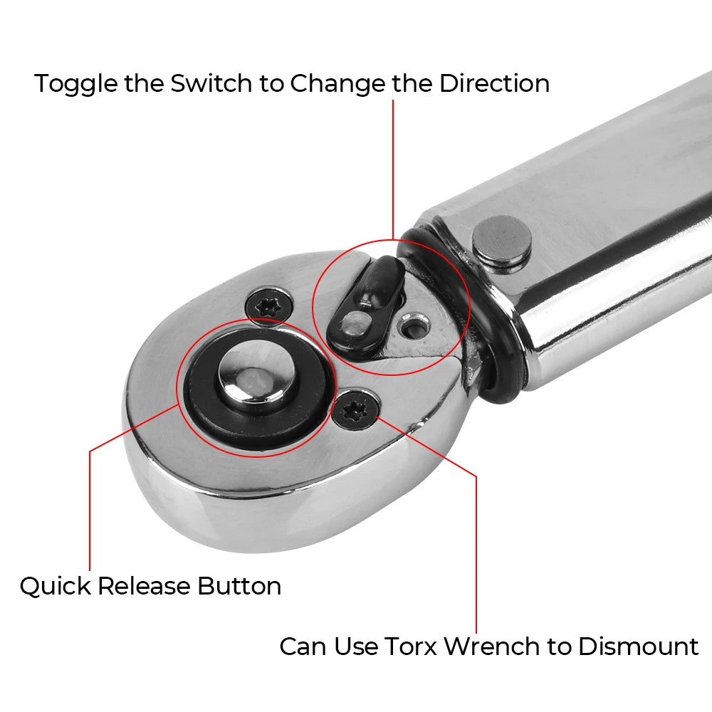NICEYARD 1/4" Drive Torque Wrench 5-25 N·m | Car Bike Tool Torque Wrench Axl