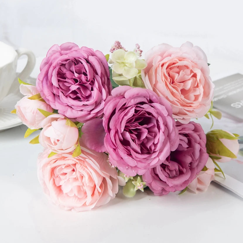 Artificial Silk Peony Stem – Faux Flower for Home & Wedding Decor Artificial Flower Stem Axl Deep Pink