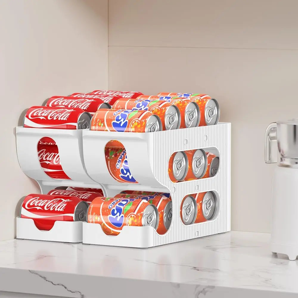 Rolling Soda Can Organizer – Fridge Beer & Soda Can Dispenser Can Organizer Axl