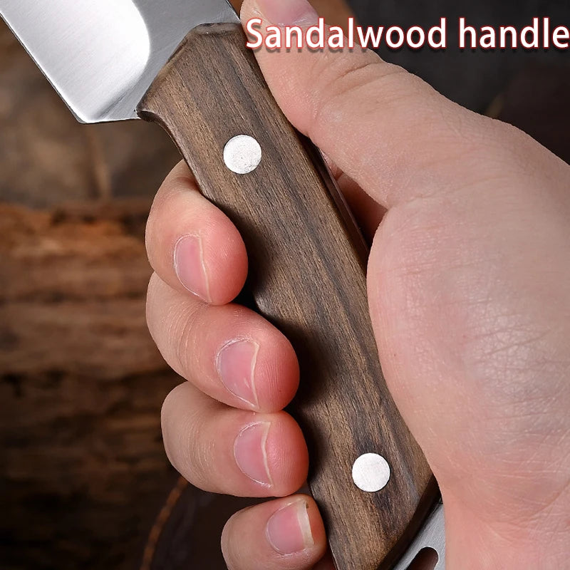 Stainless Steel Fruit Knife with Sandalwood Handle & Cover Kitchen Fruit Knife Axl
