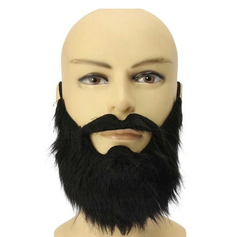 Long Fake Beard & Mustache – Halloween Costume Party Prop Costume Beard Axl black