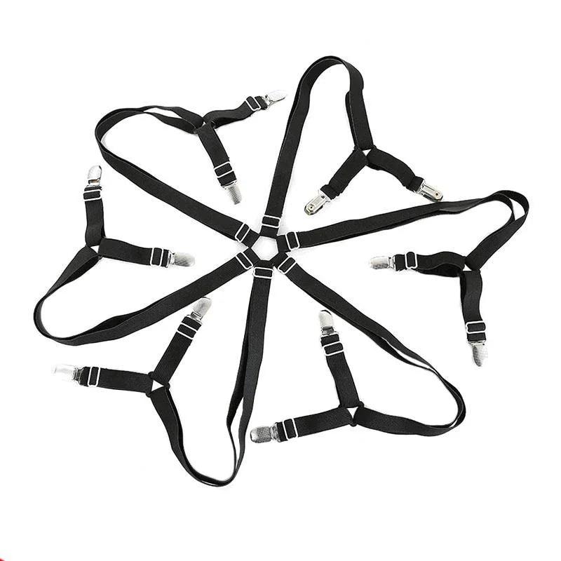 12-Piece Adjustable Bed Sheet Clips & Mattress Fasteners Bed Sheet Clips Axl Black