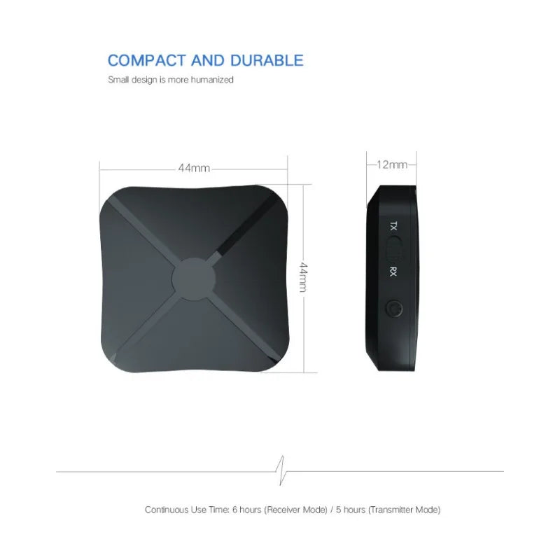 2-in-1 Bluetooth 5.0 Audio Transmitter Receiver – 3.5mm AptX Bluetooth Audio Adapter Axl