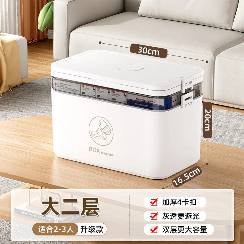 3-Tier Family Medicine Storage Box | First Aid Organizer Medicine Storage Box Axl 2-White As whown