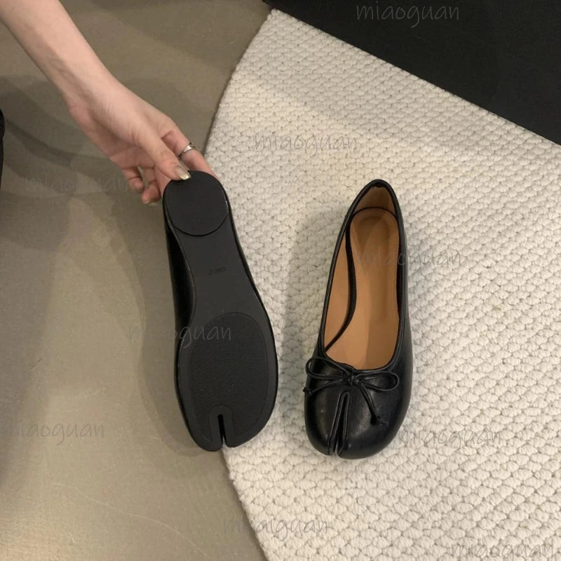 Women's Bow Loafers – Soft Split-Toe Ballet Flats Slip-On Women's Ballet Flats Axl