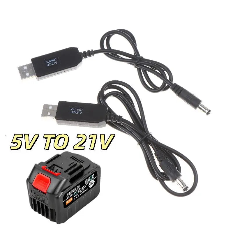 5V to 21V Boost Charging Cable – USB DC Lithium Battery Adapter USB Boost Charging Cable Axl