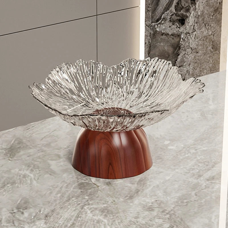 Transparent High-Foot Fruit Plate – Luxury Snack Display Tray Fruit Display Tray Axl A8
