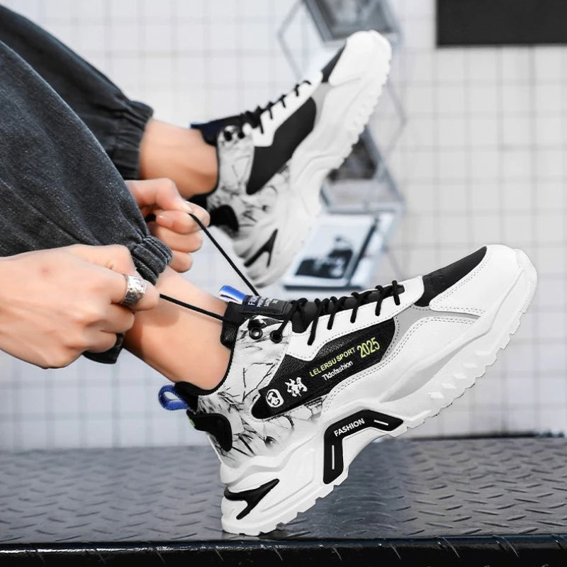 YBQJOO Men's High-Top Anti-Slip Casual Sneakers | Lace-Up Men's Casual Sneakers Axl