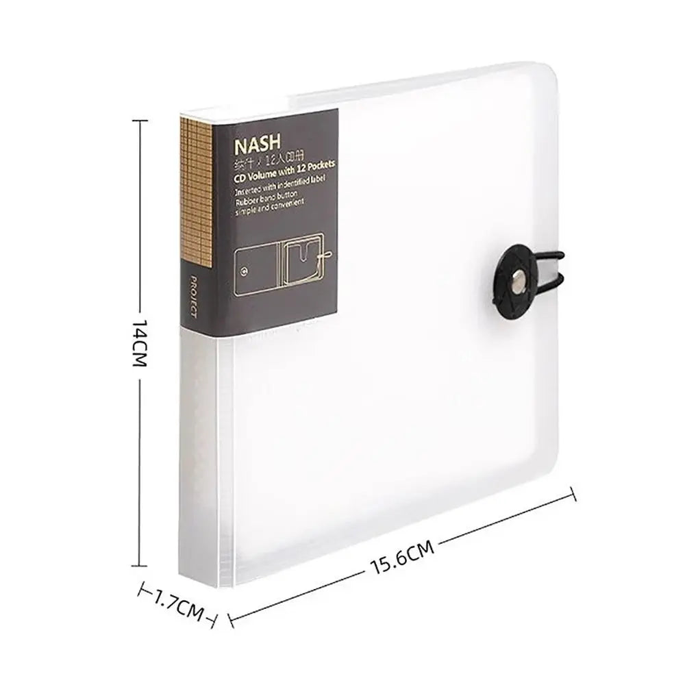 Portable Transparent CD Storage Case – 12 Disc DVD Wallet CD DVD Storage Wallet Axl