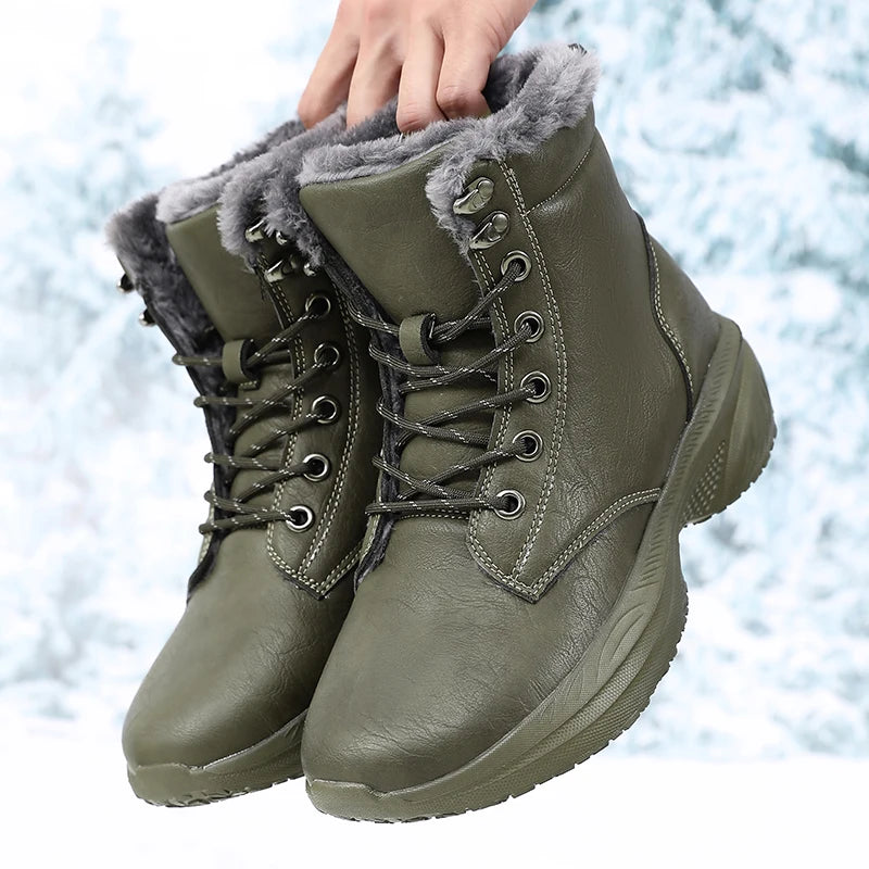 Women's Winter Snow Boots Wedge Lace-Up Warm Waterproof Women's Snow Boots Axl 42 green