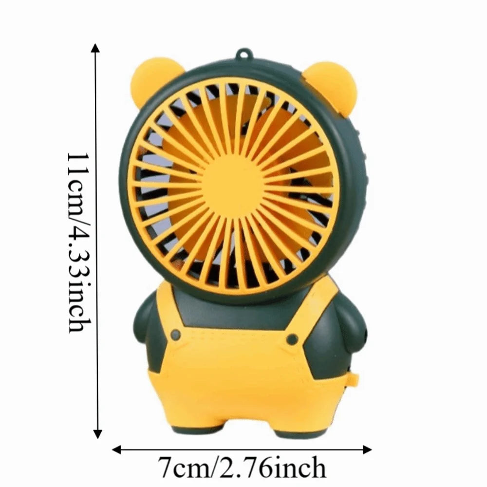 Bear Shape USB Rechargeable Mini Fan – Portable Kids Handheld Mini Handheld Fan Axl