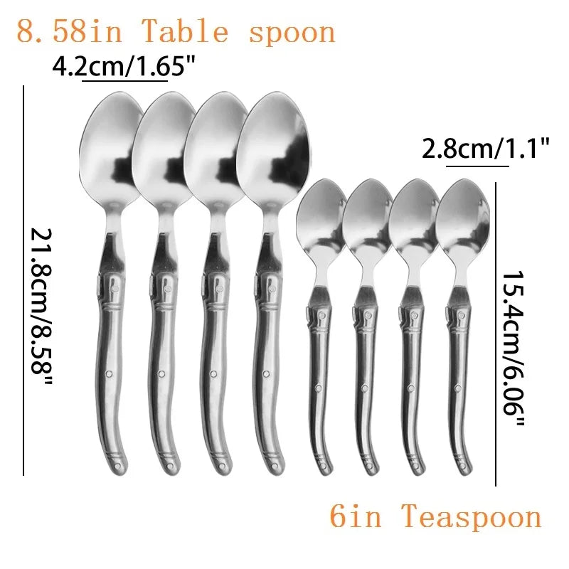 Laguiole Stainless Steel Teaspoon Set – Coffee & Dessert Spoons Teaspoon Set Axl