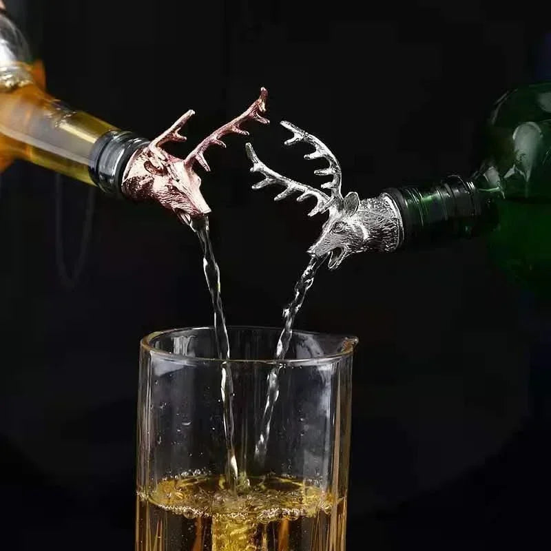 Deer Head Wine Bottle Pourer – Zinc Alloy Spout Stopper Wine Bottle Pourer Axl