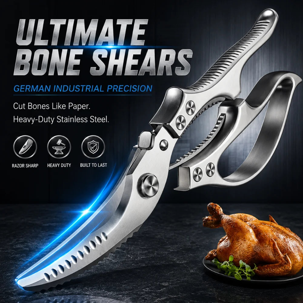 PLYS Heavy-Duty Stainless Steel Kitchen Scissors | Bone & Fish Kitchen Scissors Axl