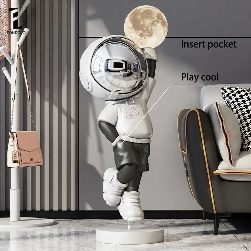 Large Resin Astronaut Lamp Sculpture | Luxury Home Décor Statue Decorative Lamp Sculpture Axl