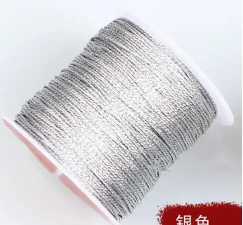 100M Metallic Embroidery Thread Gold Silver Cross Stitch Floss Embroidery Thread Axl Silver