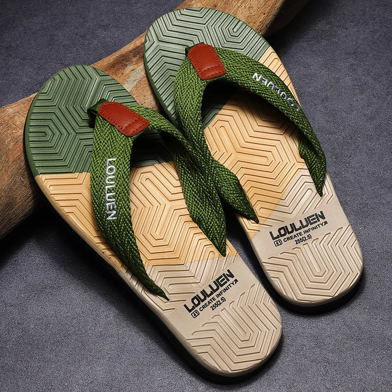 YBQJOO Men's Non-Slip Beach Flip Flops | EVA Casual Slippers Men's Flip Flops Axl