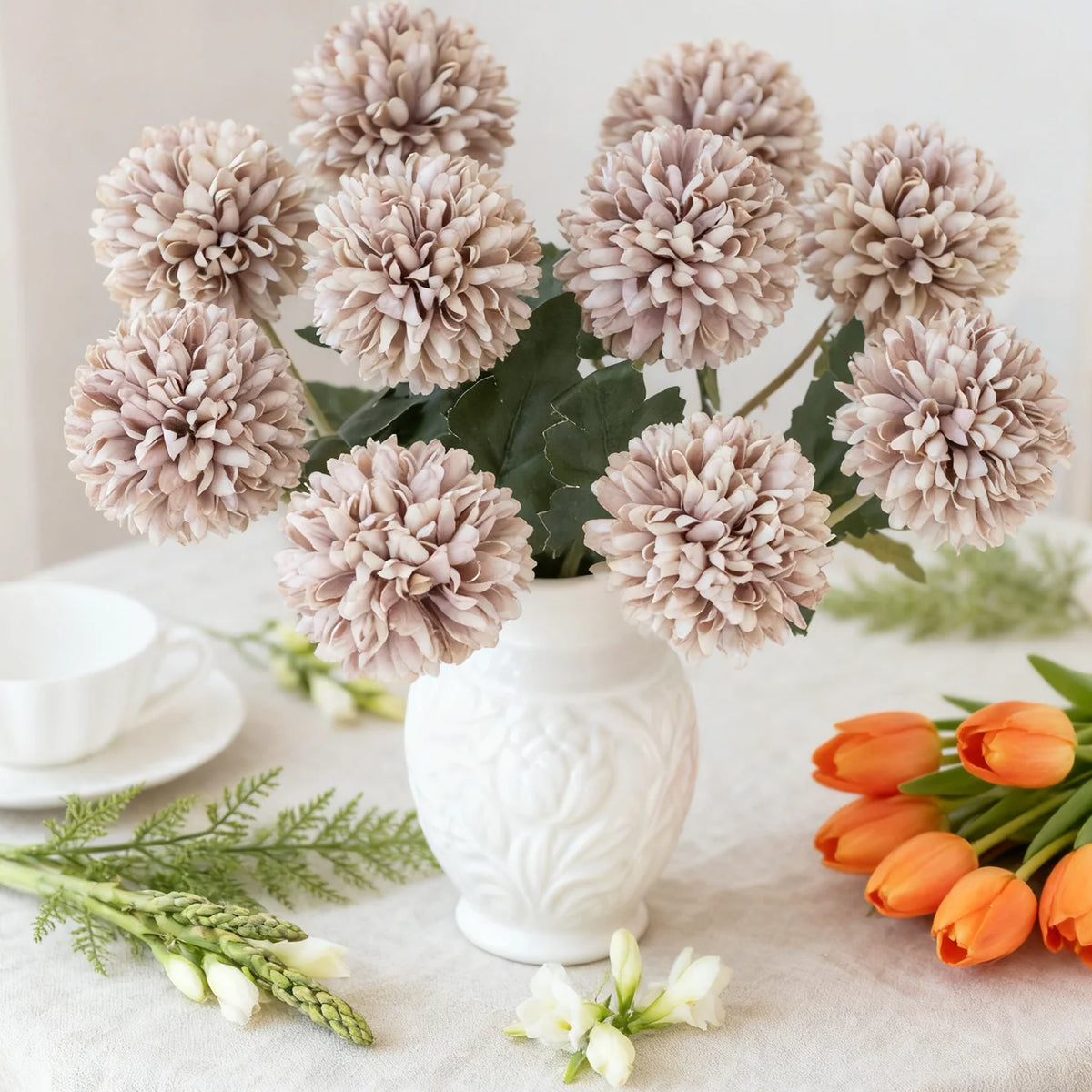Silk Ball Chrysanthemum Artificial Flowers – Wedding & Home Décor Artificial Silk Flowers Axl