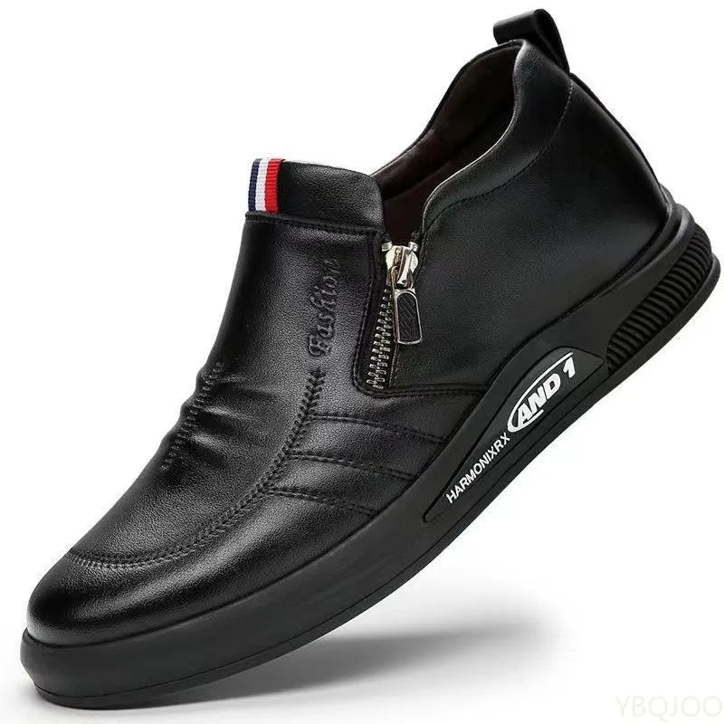 YBQJOO Men's Breathable Casual Zip Slip-On Shoes | Sizes 34–49 Men's Casual Shoes Axl