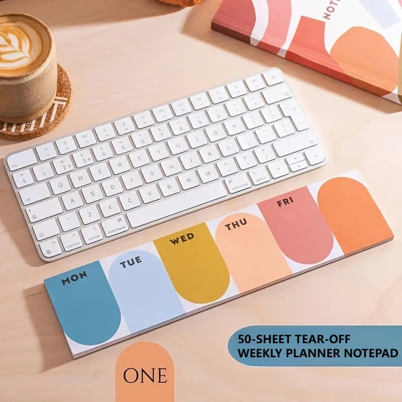 Rainbow Weekly Tear-Off Planner Pad – 1 or 3 Pack Organizer Weekly Planner Pad Axl