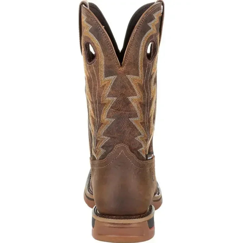 Men's Embroidered Chelsea Boots – Square Toe Low Heel Brown Chelsea Boots Axl
