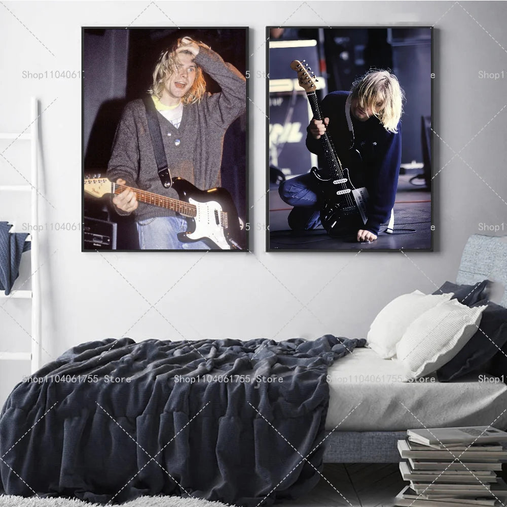 Kurt Cobain Wall Poster – Waterproof Self-Adhesive Art Sticker Wall Art Poster Axl