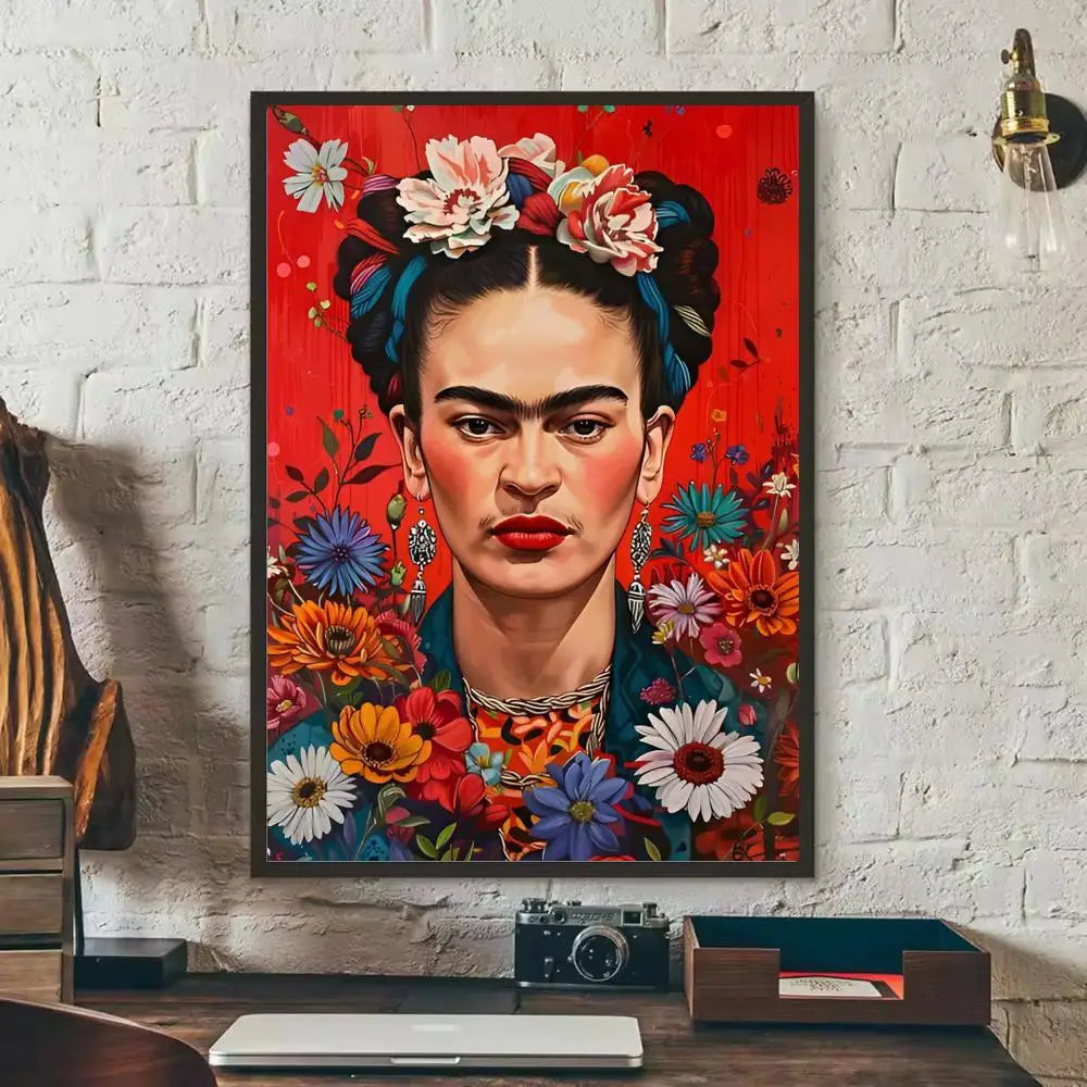Frida Kahlo Art Poster Wall Sticker – Home Decor Mural Decal Wall Art Sticker Axl Black1 21X30cmNoframe