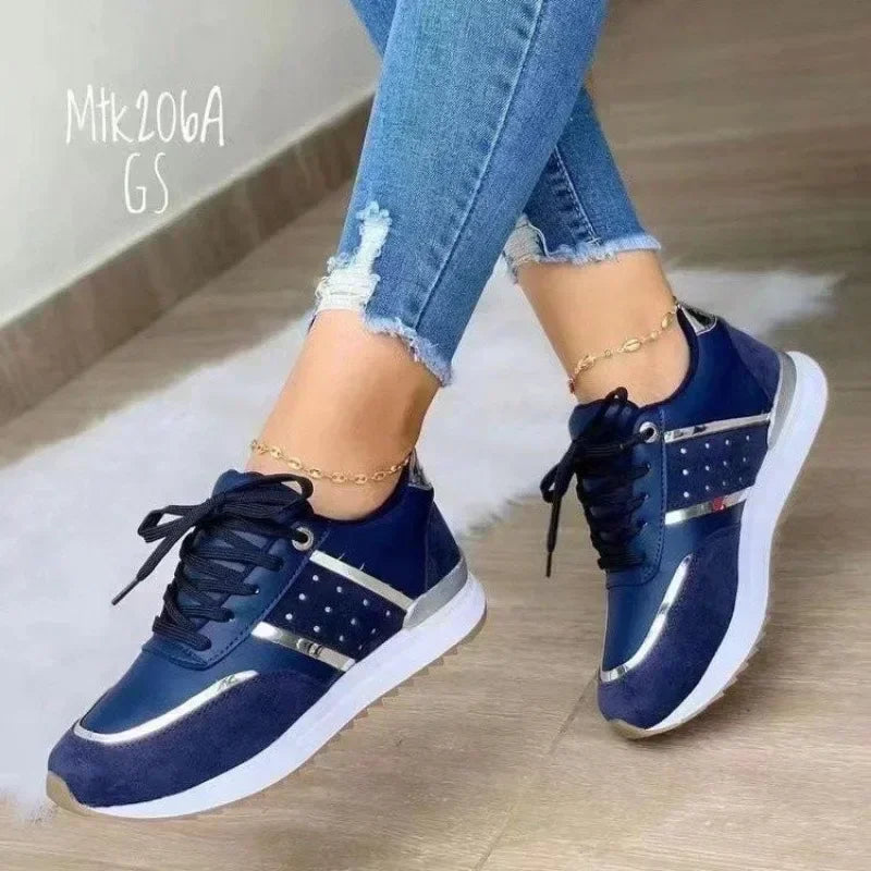 Women's Platform Sneakers – Lace-Up Casual Flat Shoes Women's Platform Sneakers Axl
