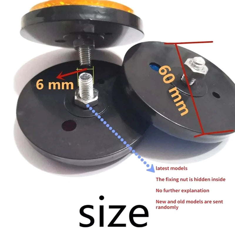 Circular Motorcycle Bicycle Reflector – M6 Screw Night Safety Vehicle Reflector Axl