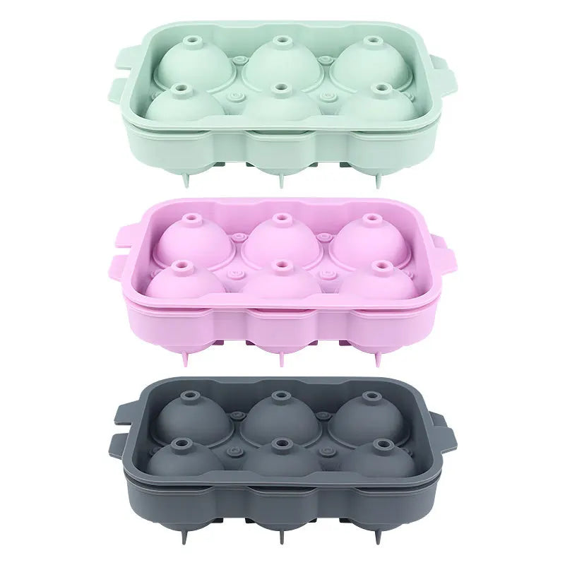 Silicone Ice Ball Mold – 6 Cavity Large Sphere Maker for Whiskey Ice Ball Mold Axl