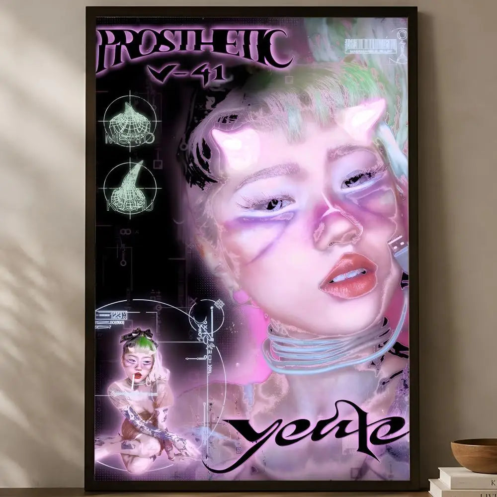 Y-yeule HD PVC Wall Art Poster – Self-Stick Home Decor Wall Art Poster Axl White09 15X20cmNoframe