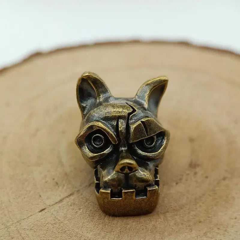 Bulldog Head Brass Bead – EDC Paracord Lanyard Pendant Paracord Pendant Bead Axl 1pc