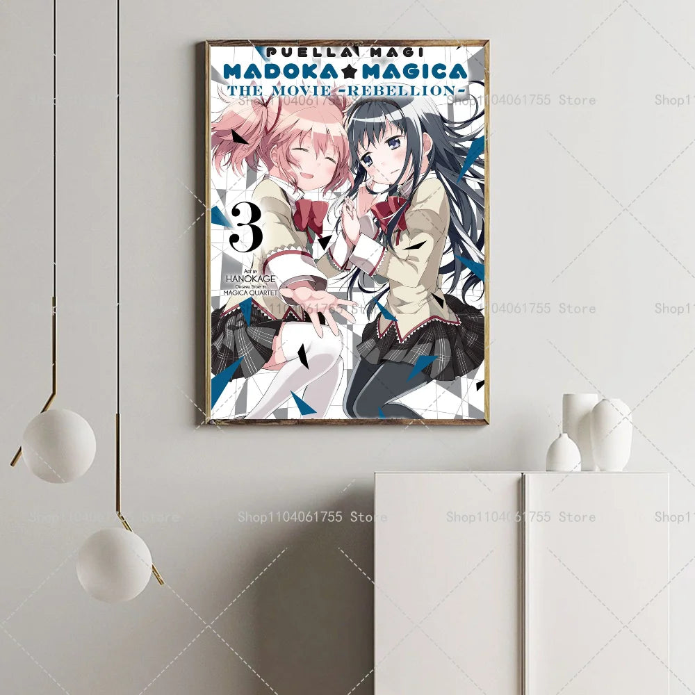 Puella Magi Madoka Magica Anime Wall Poster | Self-Adhesive Anime Wall Poster Axl