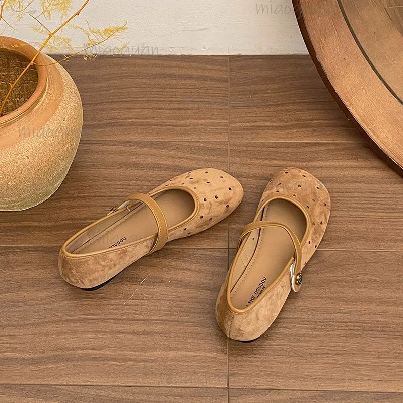 Women's Vintage Mary Jane Flats – Buckle Strap Ballet Loafers Mary Jane Flats Axl