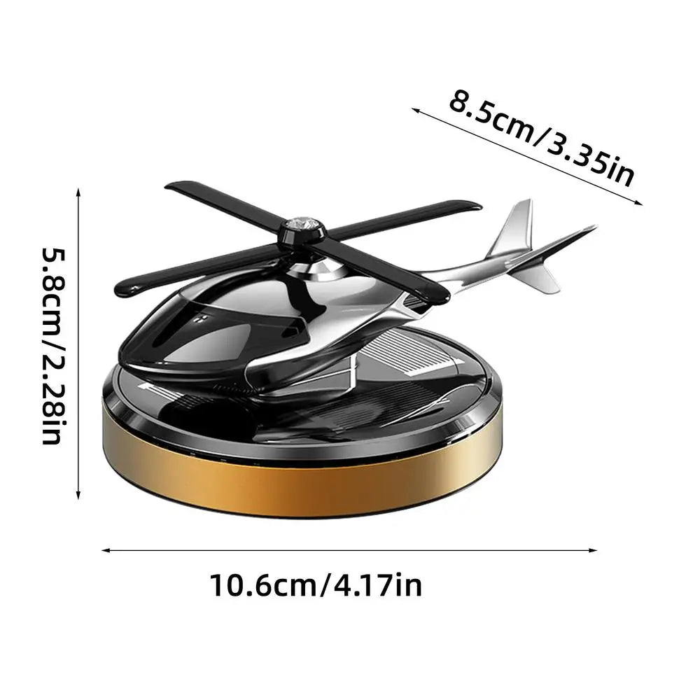 Solar Helicopter Car Air Freshener – Rotating Dashboard Diffuser Car Air Freshener Axl Gold
