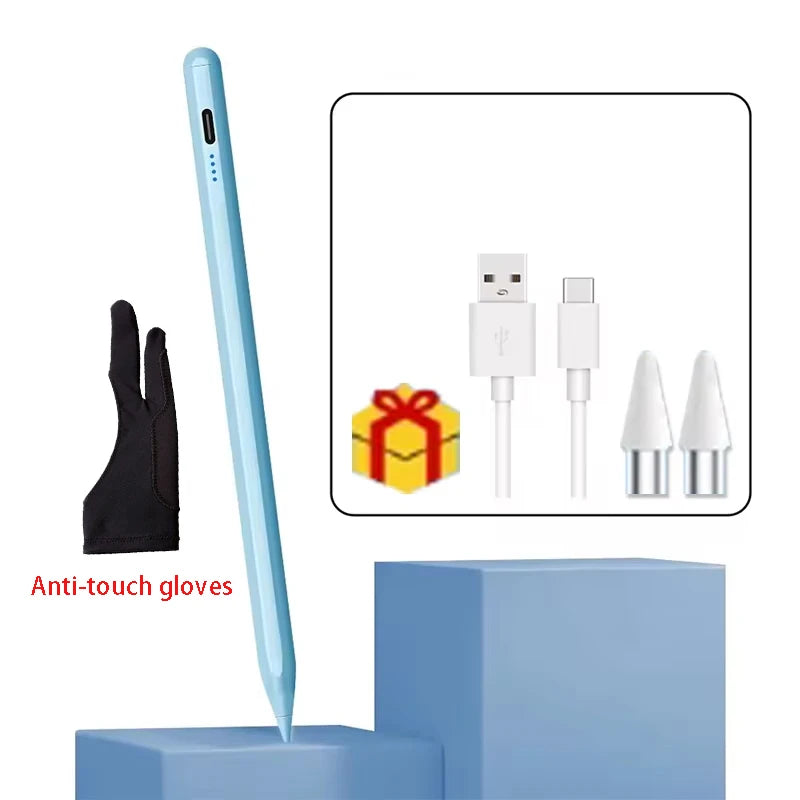 Universal Stylus Pen for iPad & Android Tablets | p+7 Tablet Stylus Pen Axl blue and glove