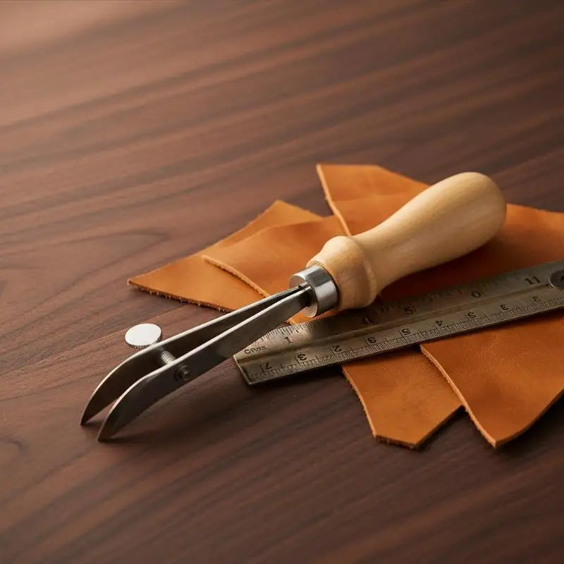 Adjustable Leather Edge Creaser & Stitching Line Marker Tool Leather Craft Tool Axl