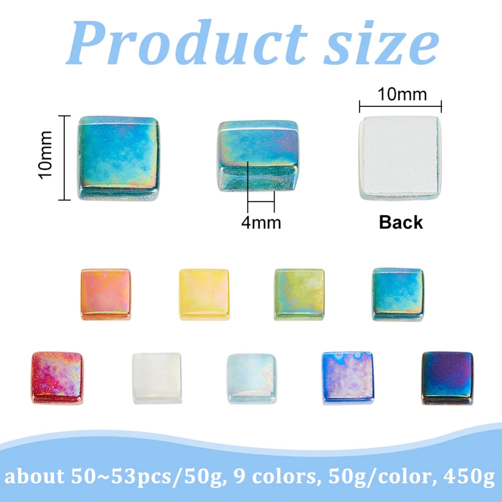 330 PCS Clear Diamond Glass Mosaic Tiles – Crystal Rhombus Craft Glass Mosaic Tiles Axl AECH04-08282