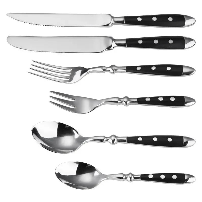 Western Stainless Steel Cutlery Set – Knives, Forks & Spoons Flatware Cutlery Set Axl 6 PCS SET