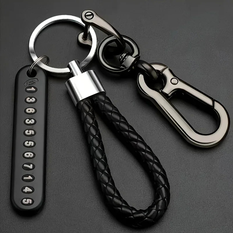 5-Pack Anti-Loss Car Keychain with Phone Number Tag Anti-Loss Keychain Axl