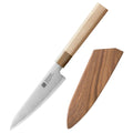 XINZUO 5.28" Aogami No.2 Steel Utility Knife – Maple Buffalo Horn Utility Knife Axl with wooden sheath China Mainland 5 inch