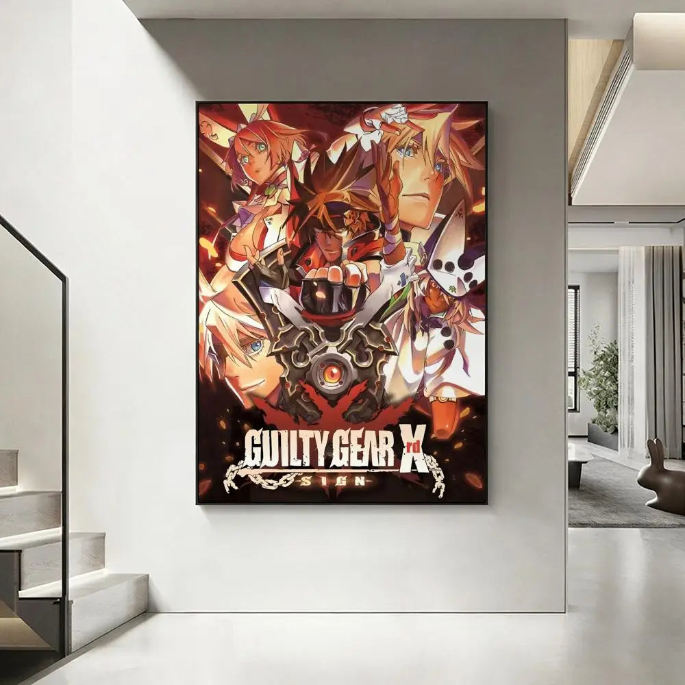 Guilty Gear Game Poster – HD Waterproof Self-Adhesive Wall Art Wall Art Poster Axl White18 21X30cmNoframe