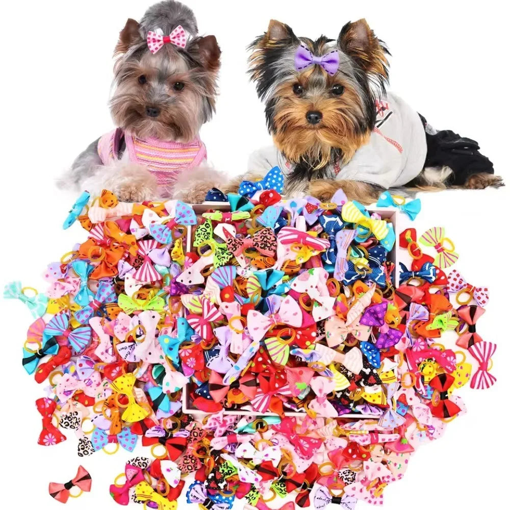 10-Pack Cute Puppy Bow Hair Accessories for Dogs & Cats Pet Grooming Bows Axl