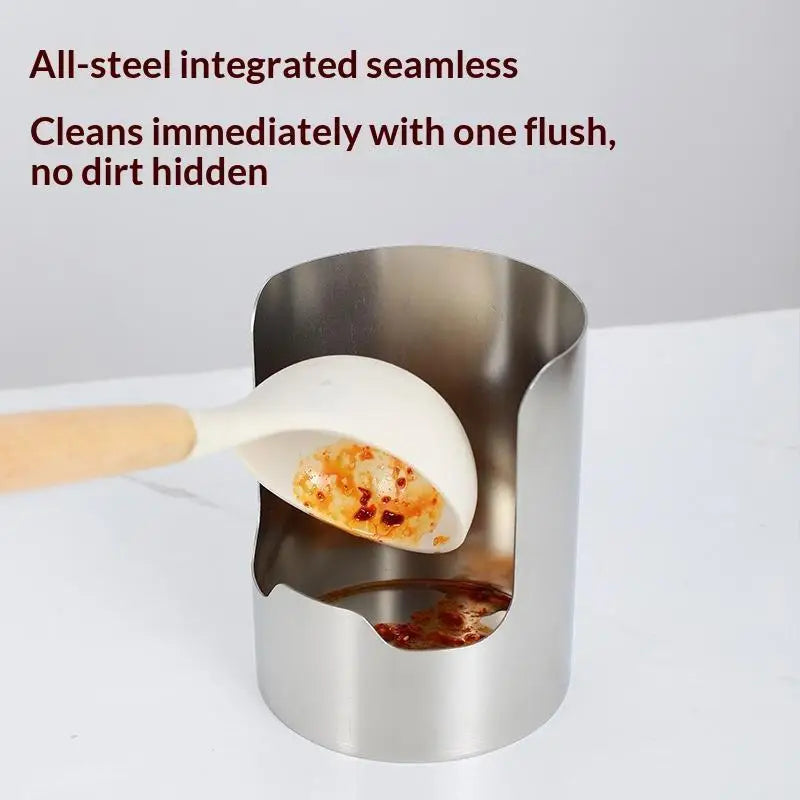Stainless Steel Spoon & Spatula Holder – 2-in-1 Utensil Rack Utensil Holder Axl