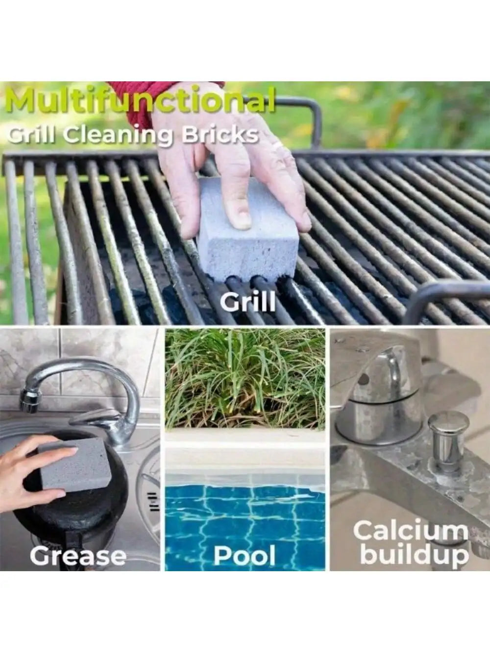 BBQ Grill Cleaning Pumice Brick – Barbecue Rack Scrubber BBQ Grill Cleaner Axl